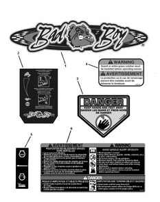 Decals Diagram and Parts List for 7800670-BBRS219BS 2010 Briggs and Stratton Lawn Mower